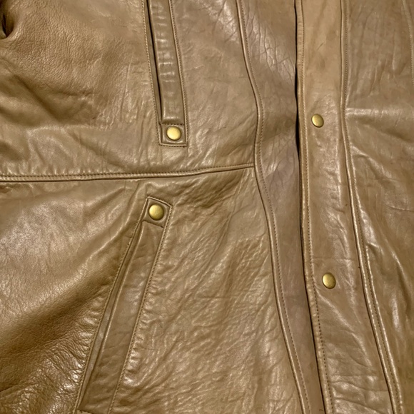 Willis & Geiger Leather Parka with fur Ruff- Size Large - Picture 6 of 8